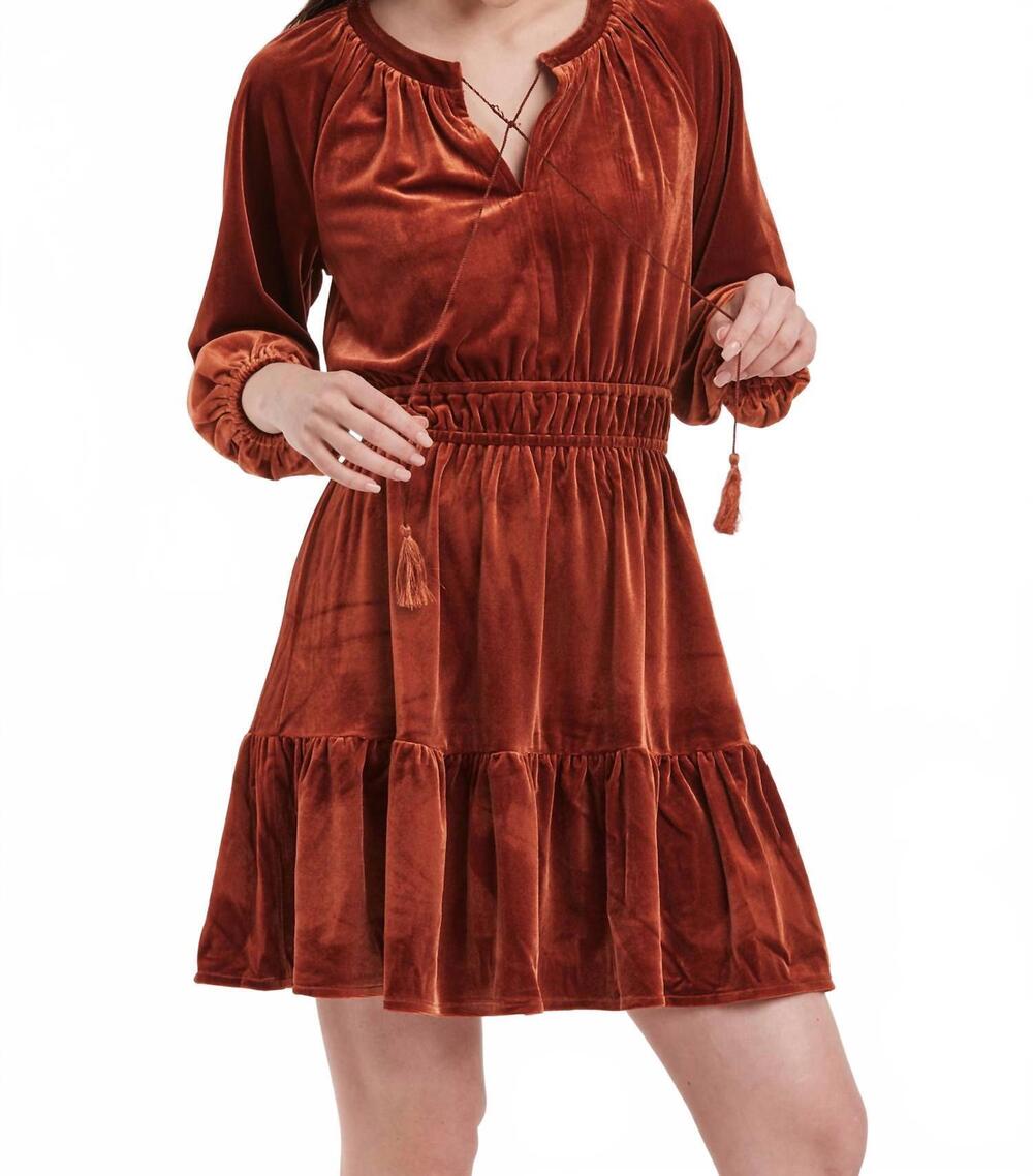 NEW ANOTHER LOVE gillian mini dress in roasted pecan